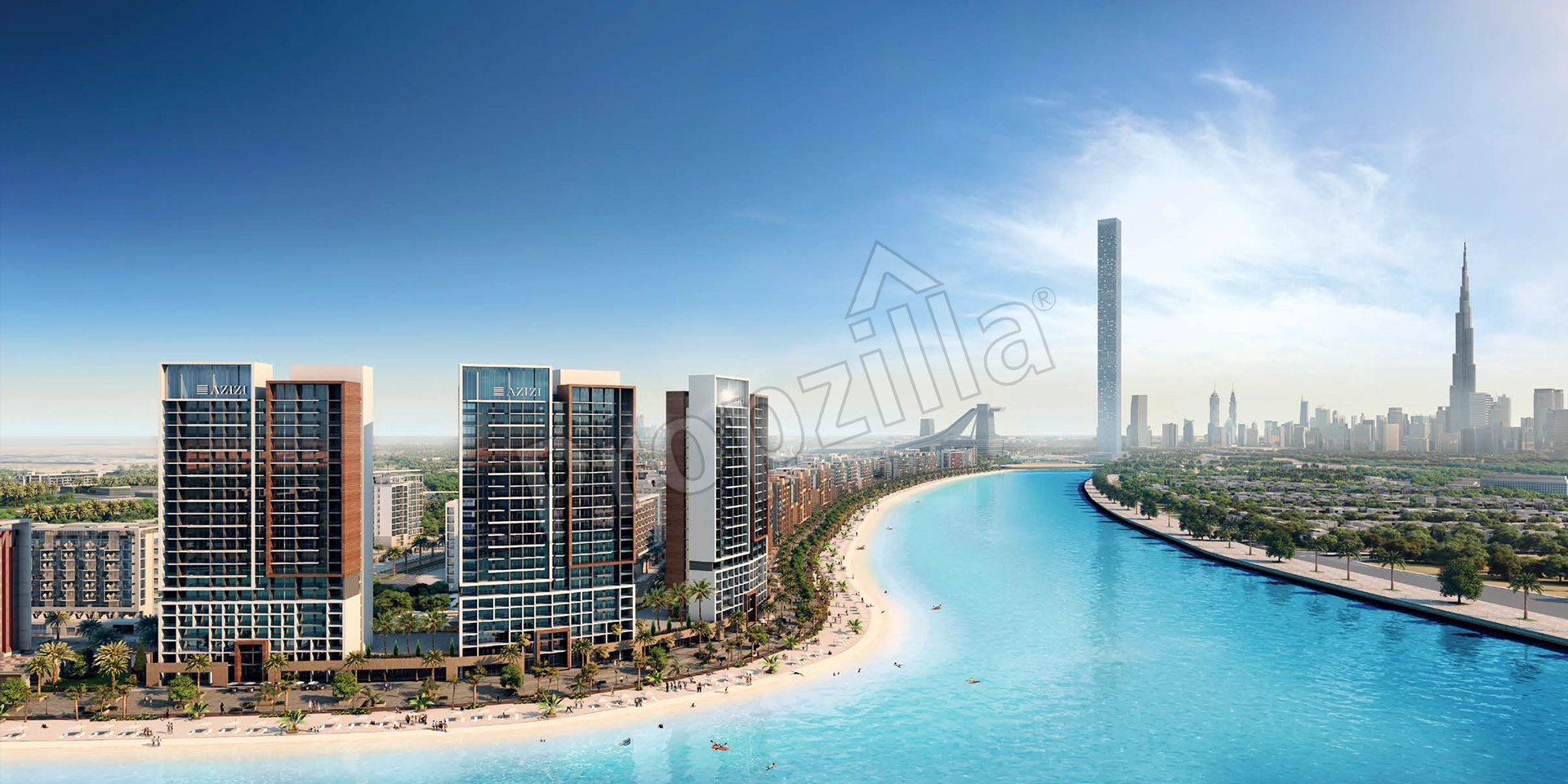 Azizi Riviera Beachfront Facade