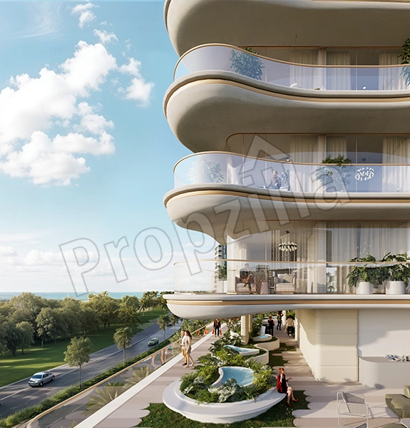 Imtiaz Beach Walk 4 at Dubai Islands Arial View