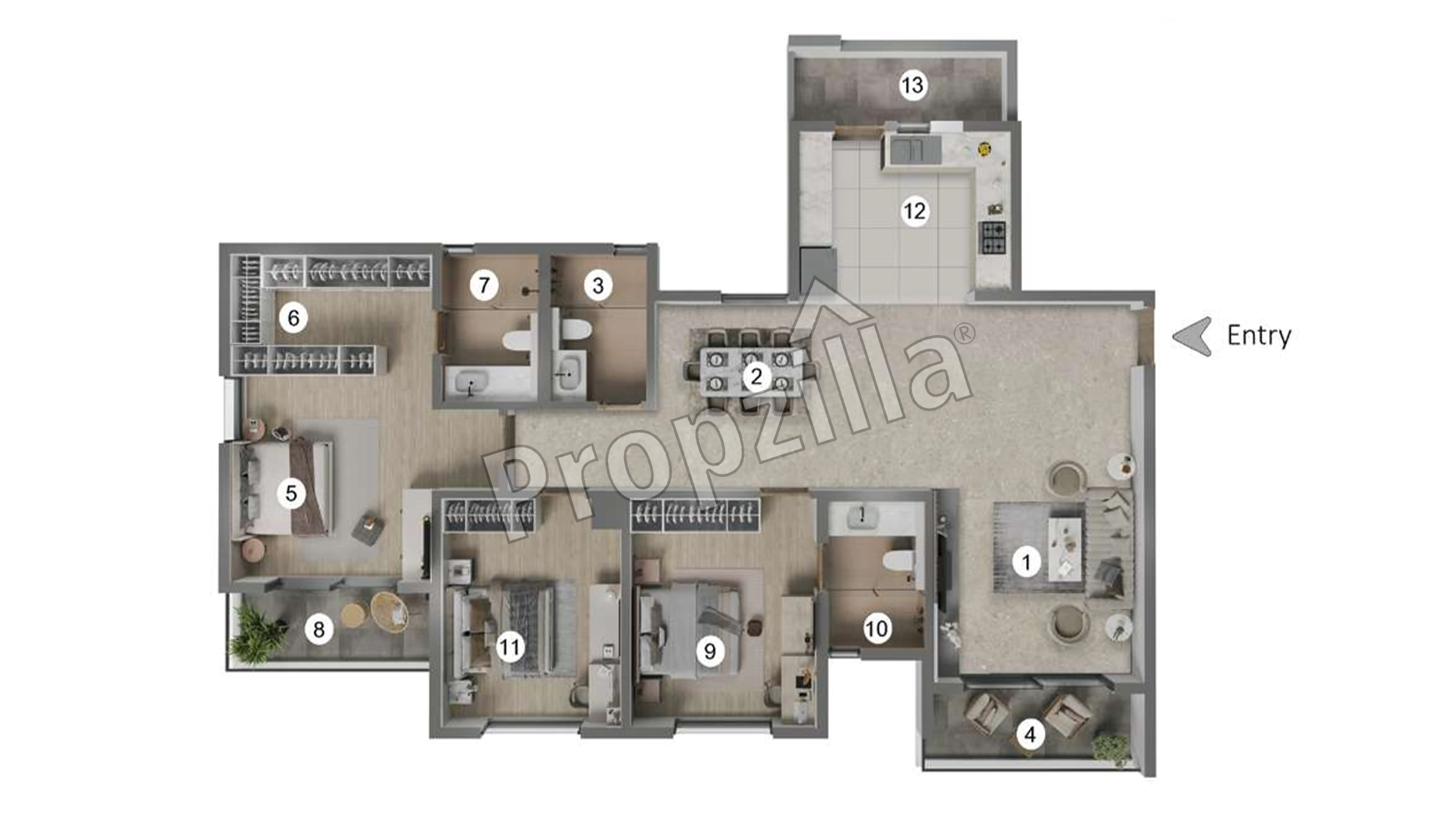 Adarsh Premia 2 BHK Floor Plan