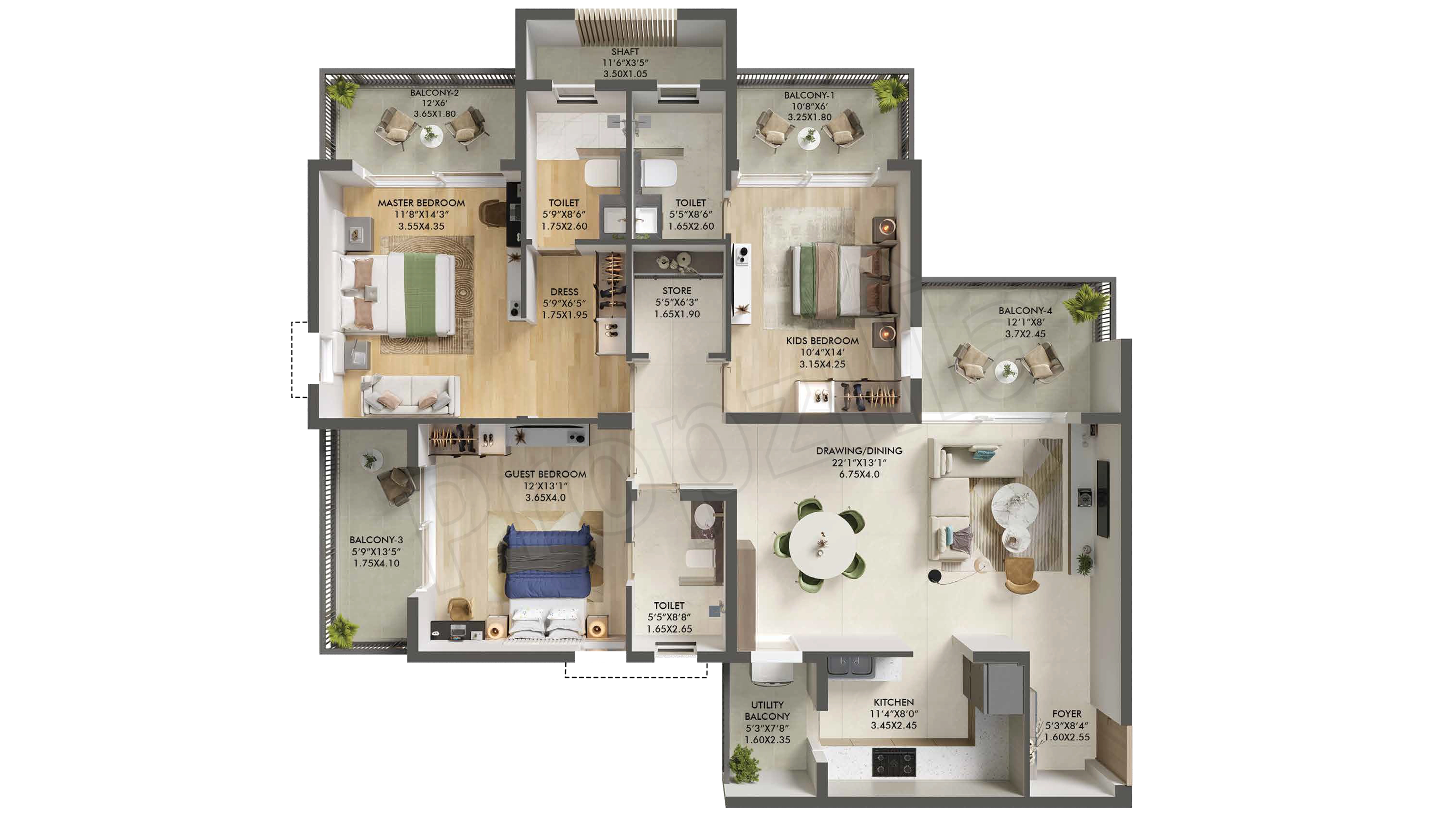 Ashiana Aaroham Floor Plan