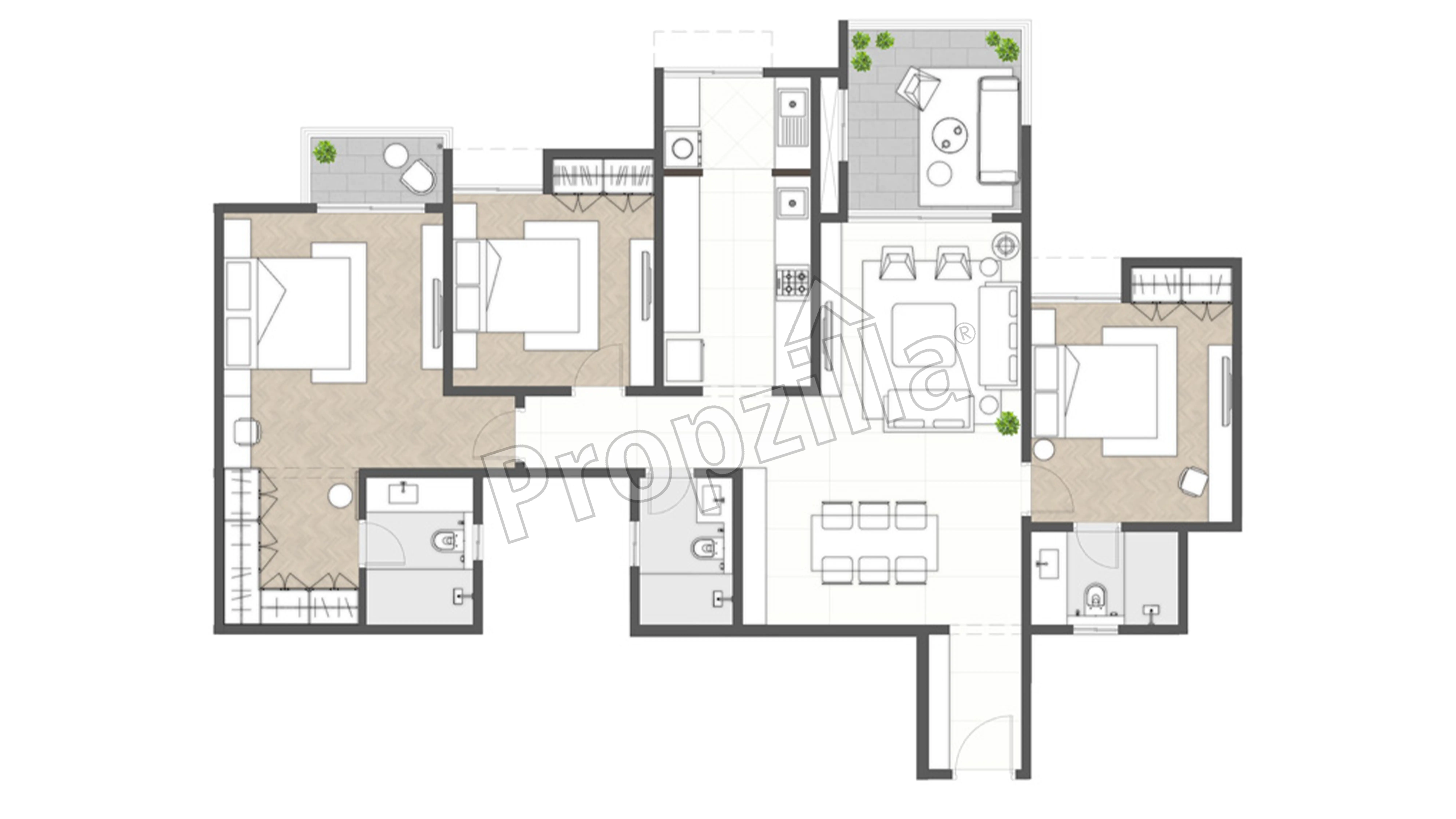 Assetz Ren & Rei 3 BHK Floor Plan
