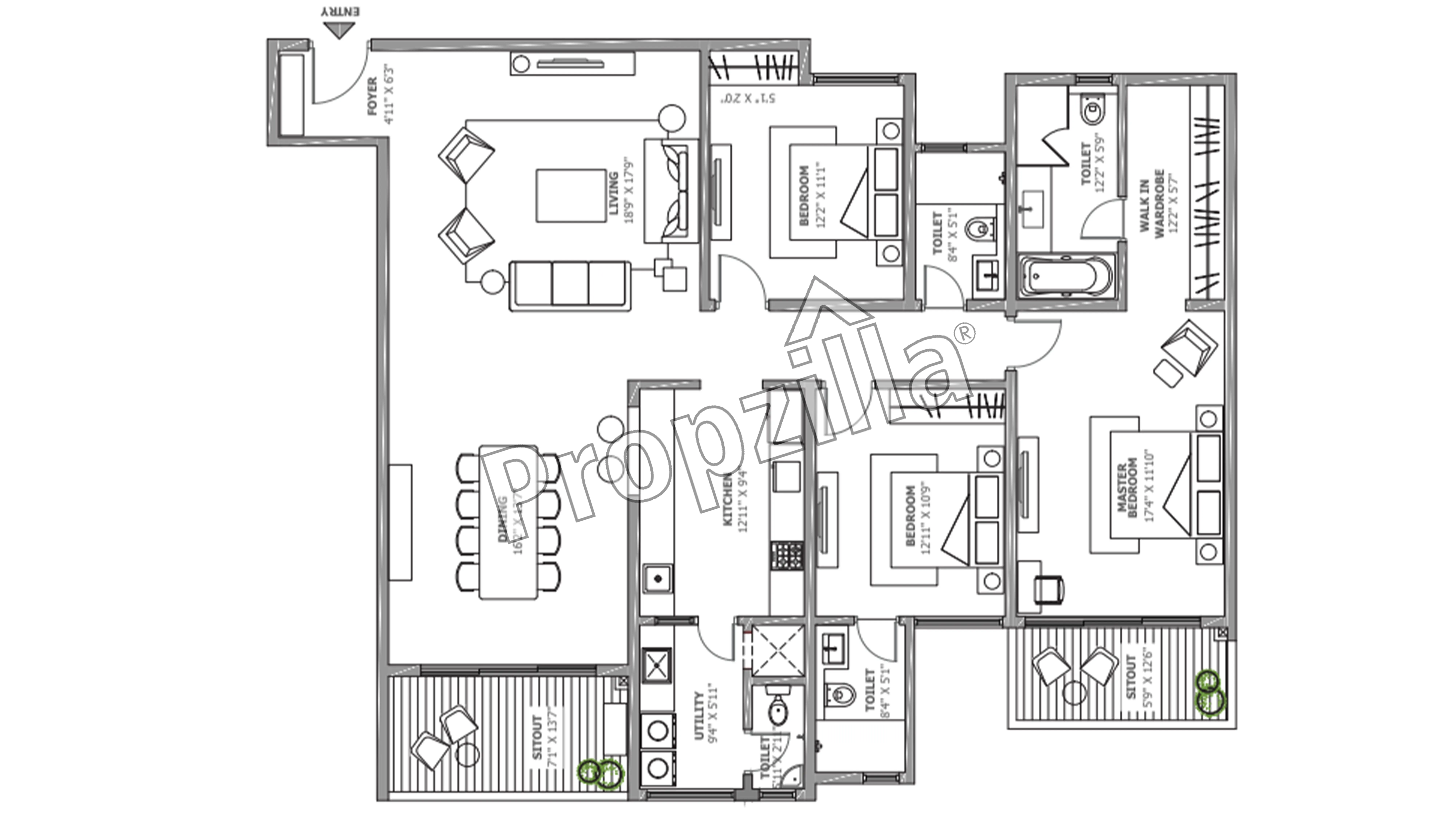 Assetz Soho and Sky 3 BHK Site Plan
