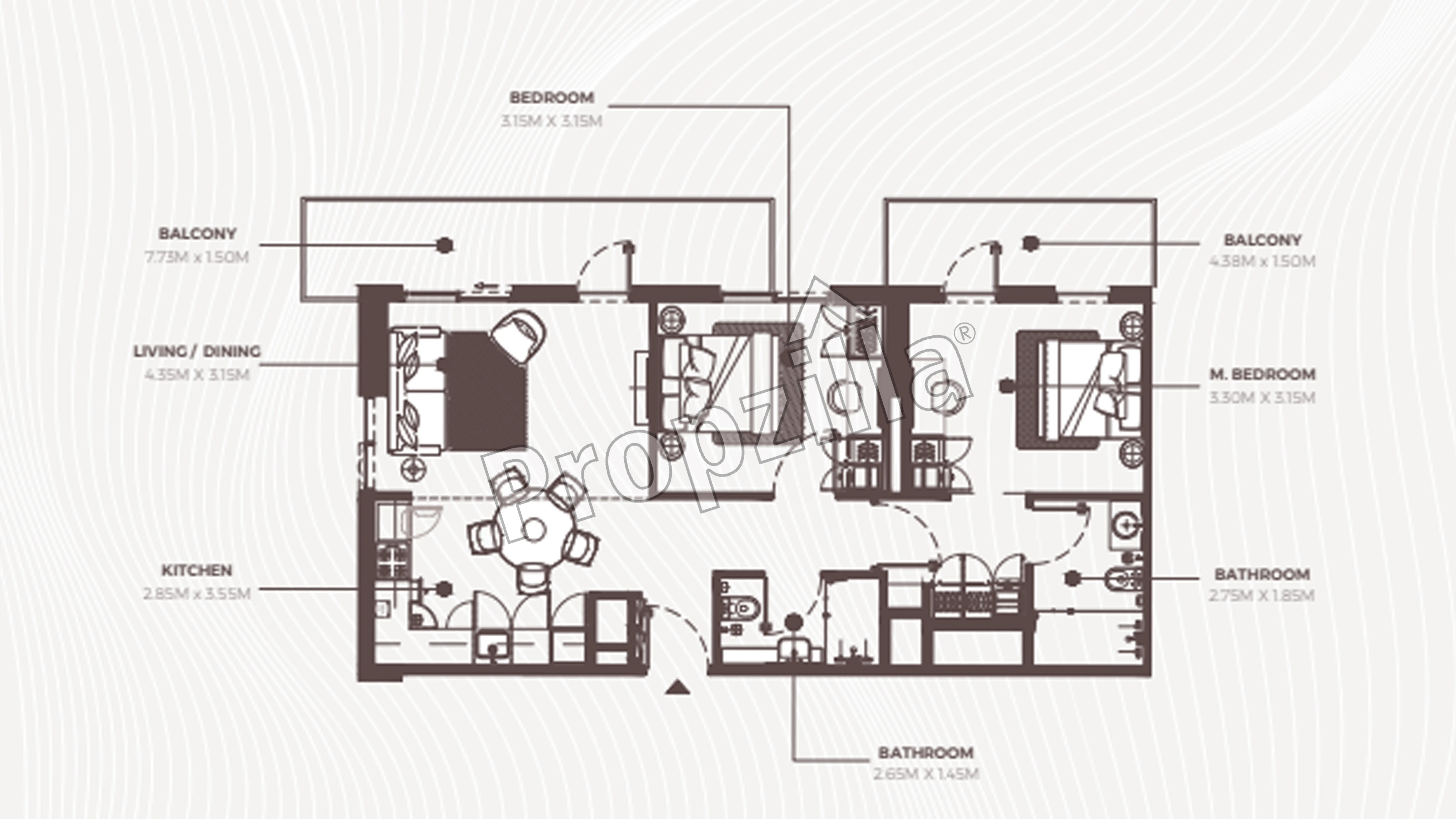 Azizi Beach Oasis 2 Floor Plan