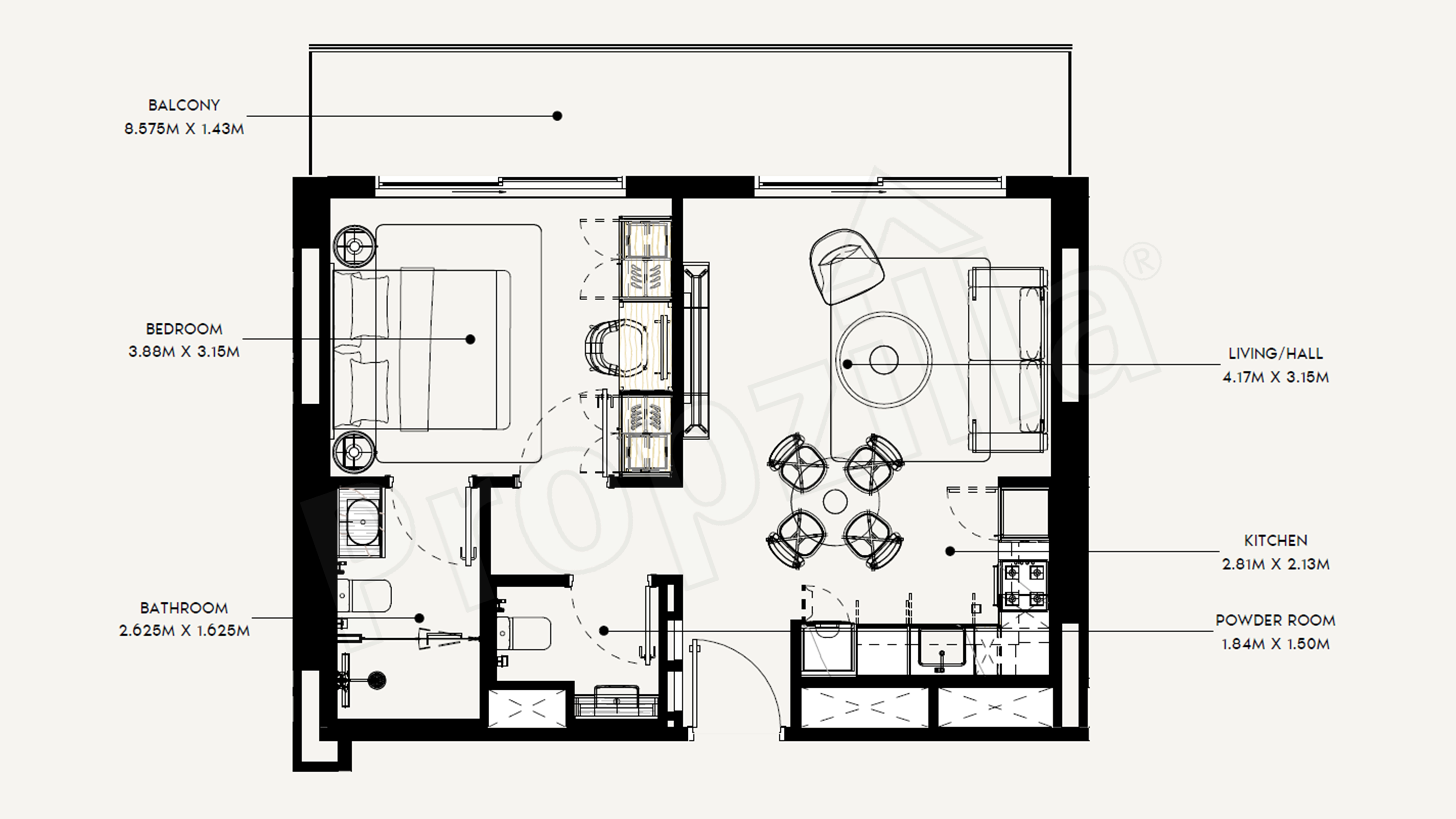 Azizi Rose Apartments Floor Plan
