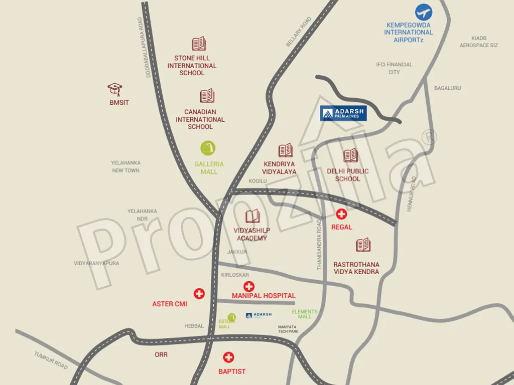 Adarsh Palm Acres Directions