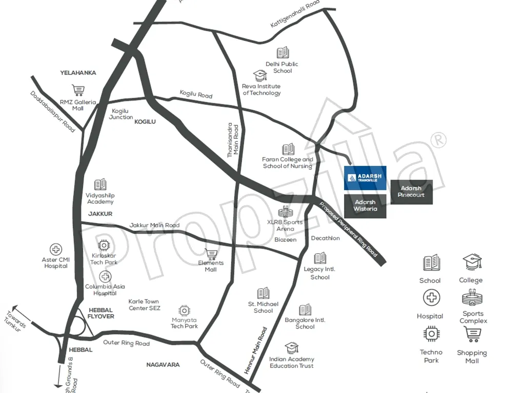 Adarsh Tranqville Directions