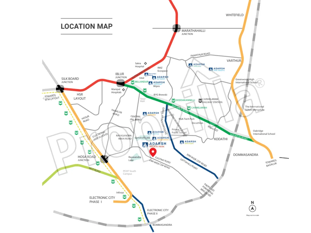 Adarsh Welkin Park Villas Directions