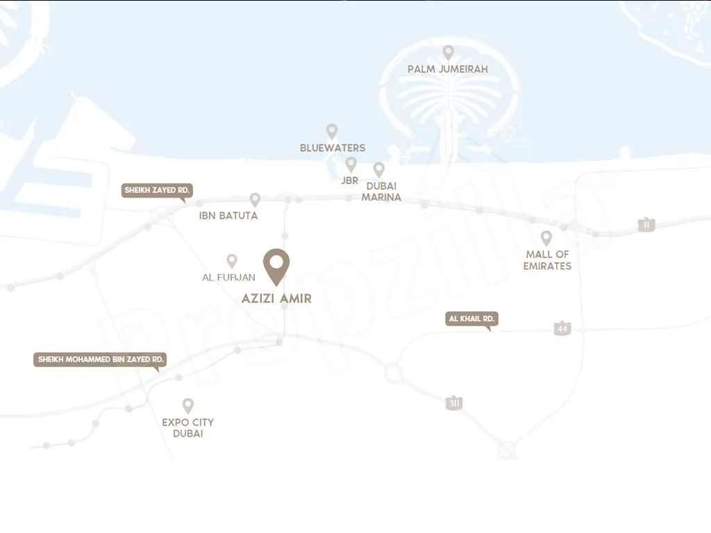 Azizi Amir location map