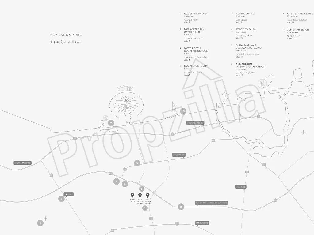 Azizi Beach Oasis 2 Directions