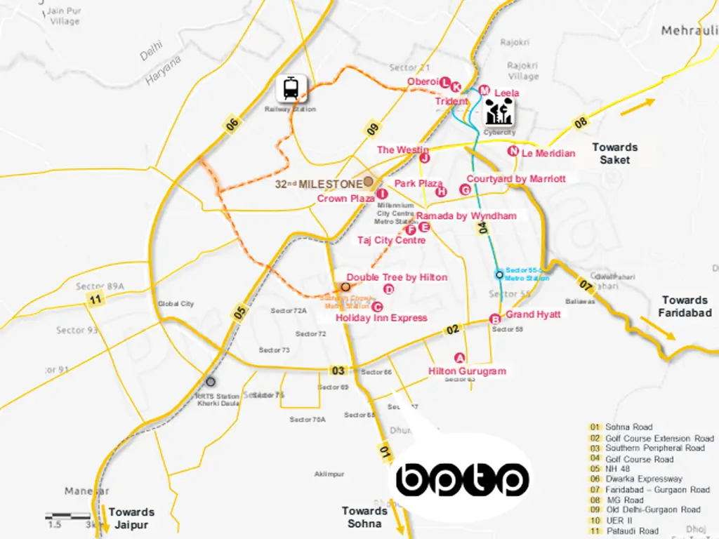 BPTP Downtown 66 Directions