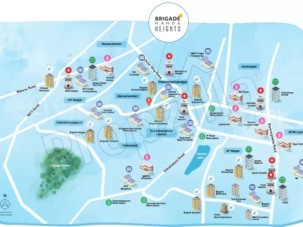 Brigade Nanda Heights Directions