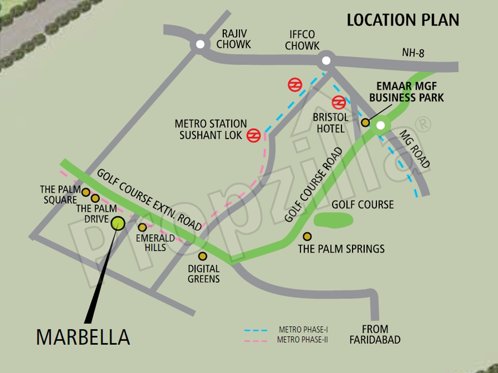 Emaar MGF Marbella Villas Directions