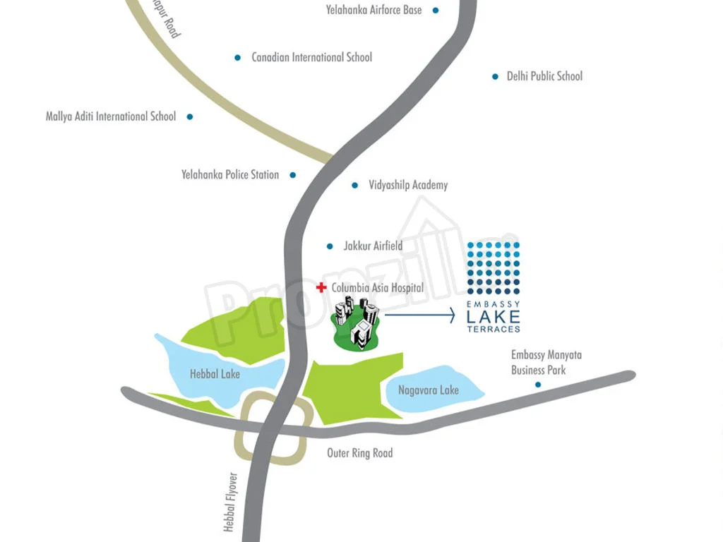 Embassy Lake Terraces location map