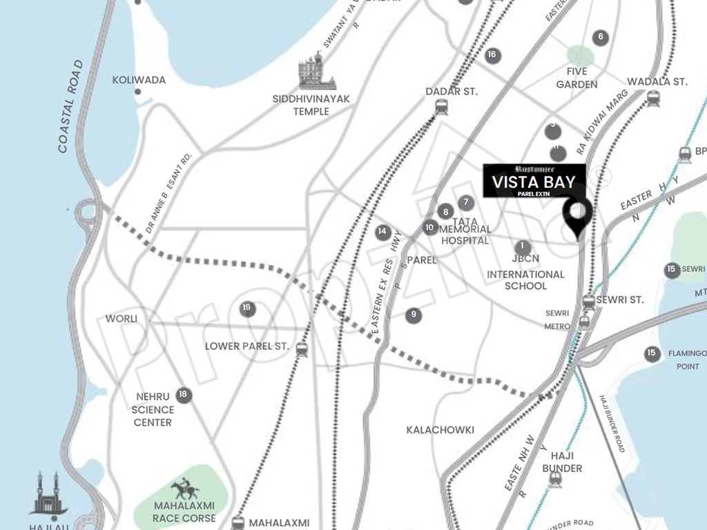 Rustomjee Vista Bay Location Map