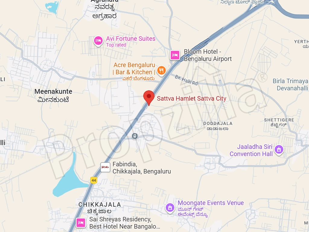 Sattva Hamlet Location Map