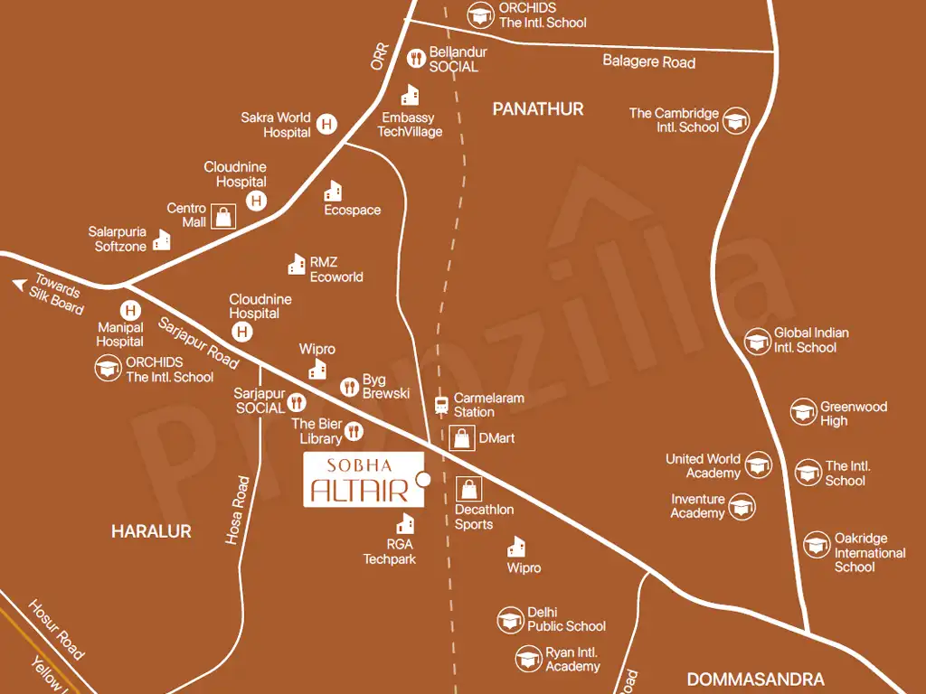 Sobha Altair Location Map