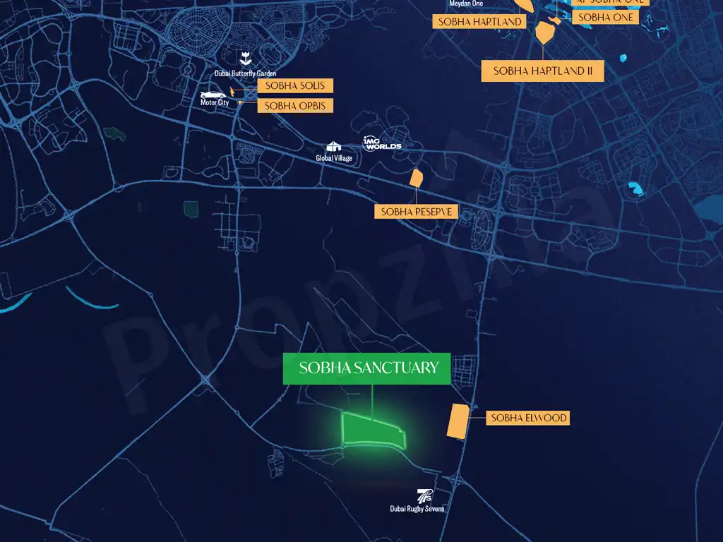 The Grove at Sobha Sanctuary Location Map